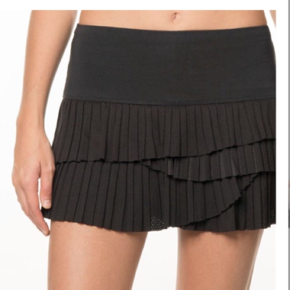 Lucky in Love Pindot Pleated Scallop Skirt